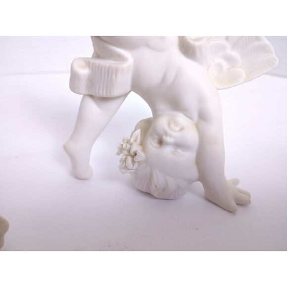 Set of 3 Vintage GANZ White Porcelain Cherubs at Play Figurines - Picture 14 of 14